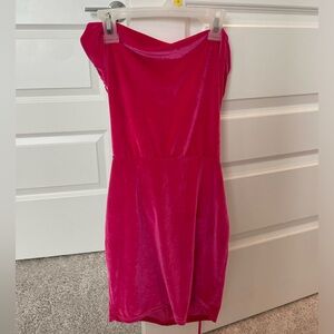 Lucy in the Sky velvet hot pink dress